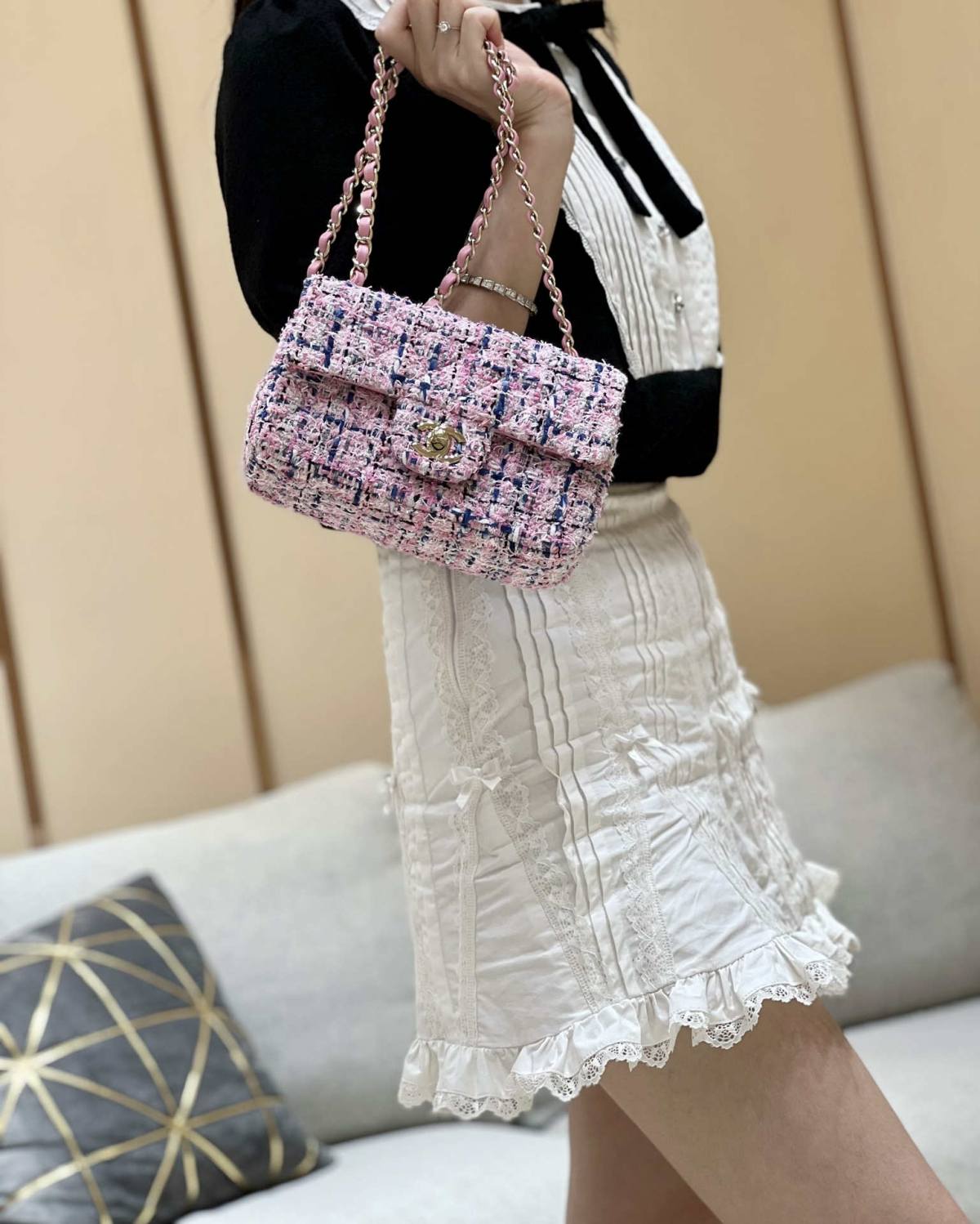 Ellebag’s Masterful Recreation of the Chanel CF 20cm AS1116 Pink Tweed Bag(2025 Jan Updated)-최고의 품질 가짜 루이비통 가방 온라인 스토어, 복제 디자이너 가방 ru