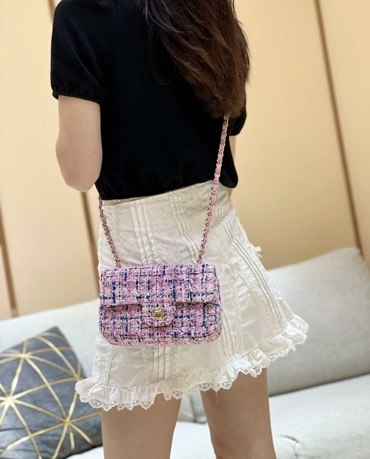 Ellebag’s Masterful Recreation of the Chanel CF 20cm AS1116 Pink Tweed Bag(2025 Jan Updated)-최고의 품질 가짜 루이비통 가방 온라인 스토어, 복제 디자이너 가방 ru