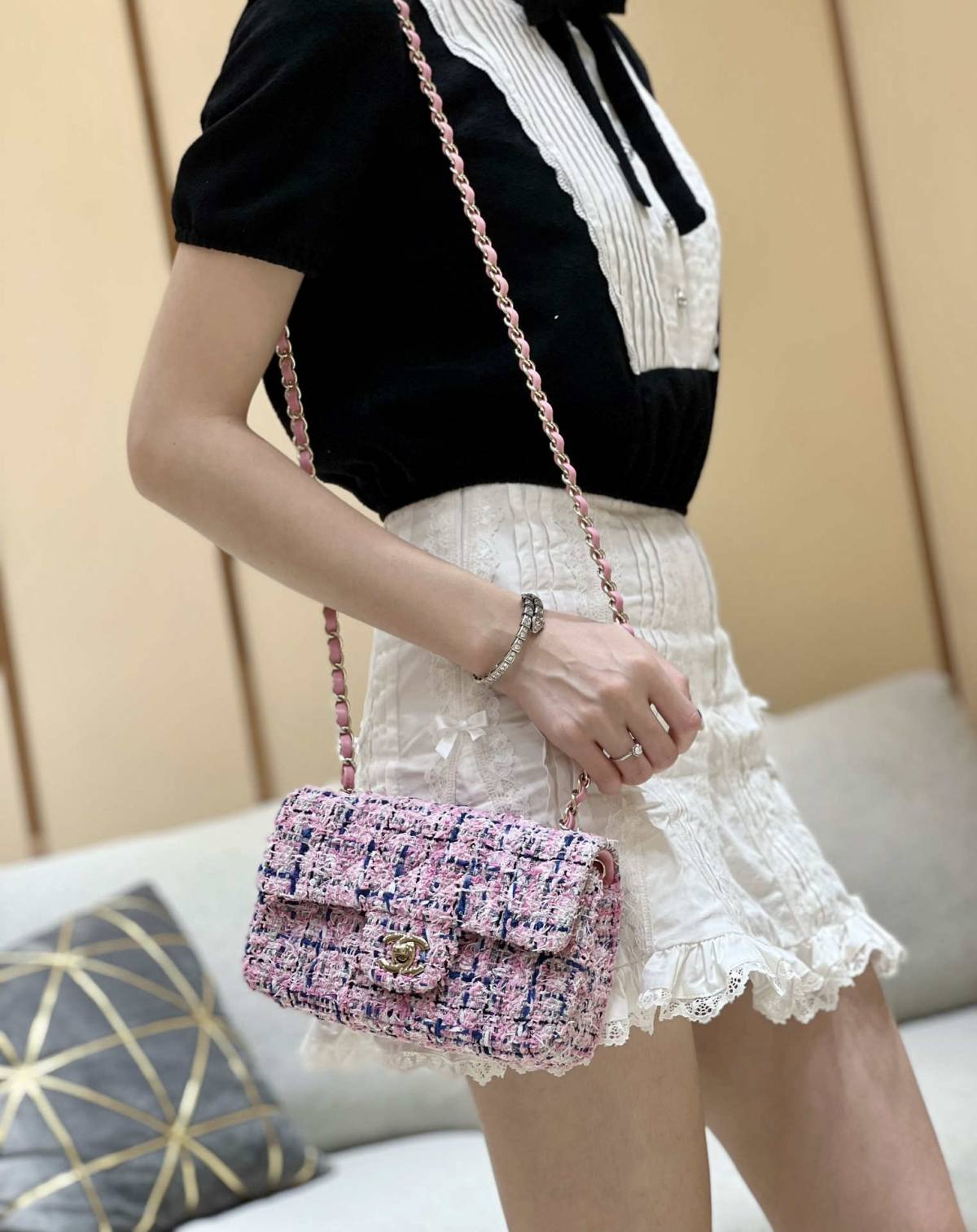 Ellebag’s Masterful Recreation of the Chanel CF 20cm AS1116 Pink Tweed Bag(2025 Jan Updated)-최고의 품질 가짜 루이비통 가방 온라인 스토어, 복제 디자이너 가방 ru