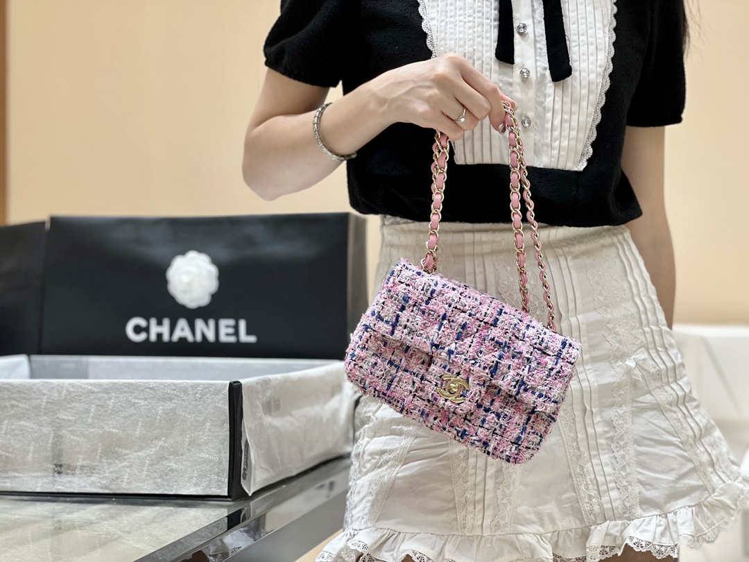 Ellebag’s Masterful Recreation of the Chanel CF 20cm AS1116 Pink Tweed Bag(2025 Jan Updated)-최고의 품질 가짜 루이비통 가방 온라인 스토어, 복제 디자이너 가방 ru