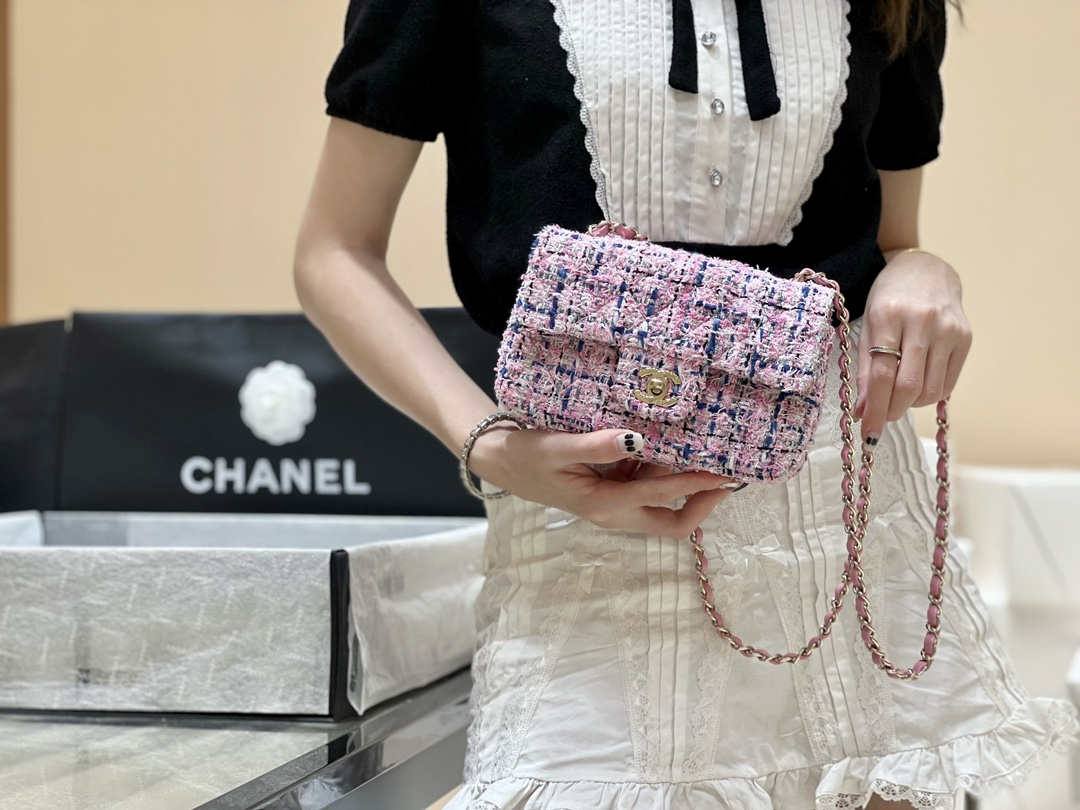 Ellebag’s Masterful Recreation of the Chanel CF 20cm AS1116 Pink Tweed Bag(2025 Jan Updated)-최고의 품질 가짜 루이비통 가방 온라인 스토어, 복제 디자이너 가방 ru