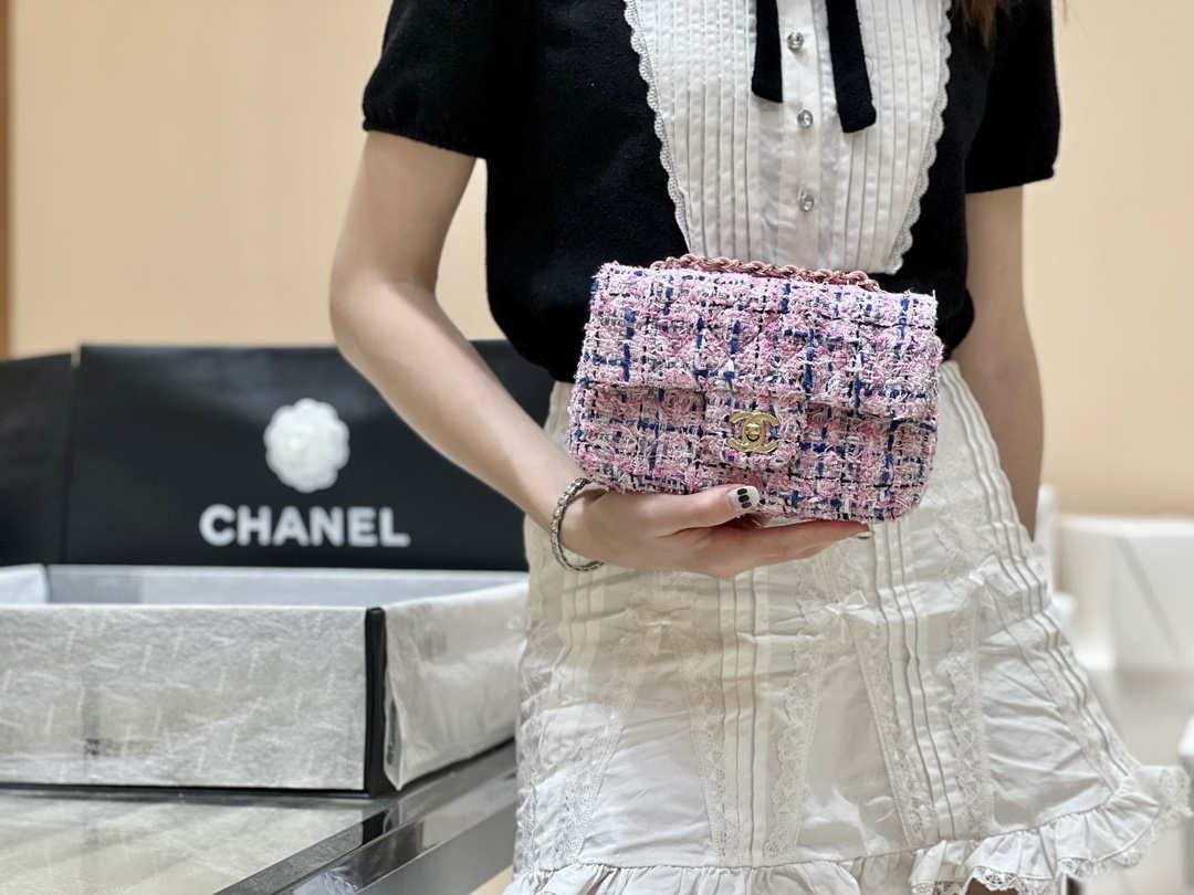 Ellebag’s Masterful Recreation of the Chanel CF 20cm AS1116 Pink Tweed Bag(2025 Jan Updated)-최고의 품질 가짜 루이비통 가방 온라인 스토어, 복제 디자이너 가방 ru