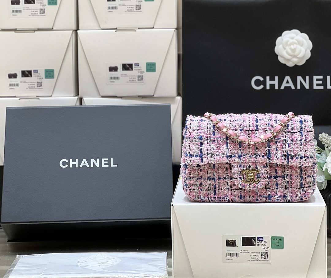 Ellebag’s Masterful Recreation of the Chanel CF 20cm AS1116 Pink Tweed Bag(2025 Jan Updated)-최고의 품질 가짜 루이비통 가방 온라인 스토어, 복제 디자이너 가방 ru