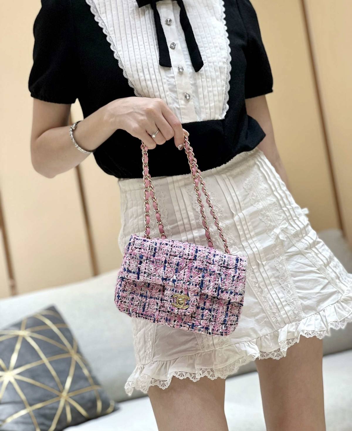 Ellebag’s Masterful Recreation of the Chanel CF 20cm AS1116 Pink Tweed Bag(2025 Jan Updated)-최고의 품질 가짜 루이비통 가방 온라인 스토어, 복제 디자이너 가방 ru