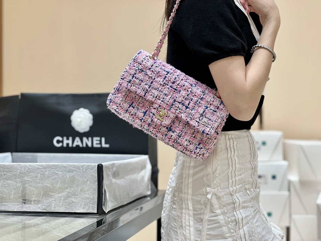 Ellebag’s Masterful Recreation of the Chanel CF 1112 Pink Tweed Bag(2025 Jan Updated)-Best Quality Fake Louis Vuitton Bag Online Store, Replica designer bag ru