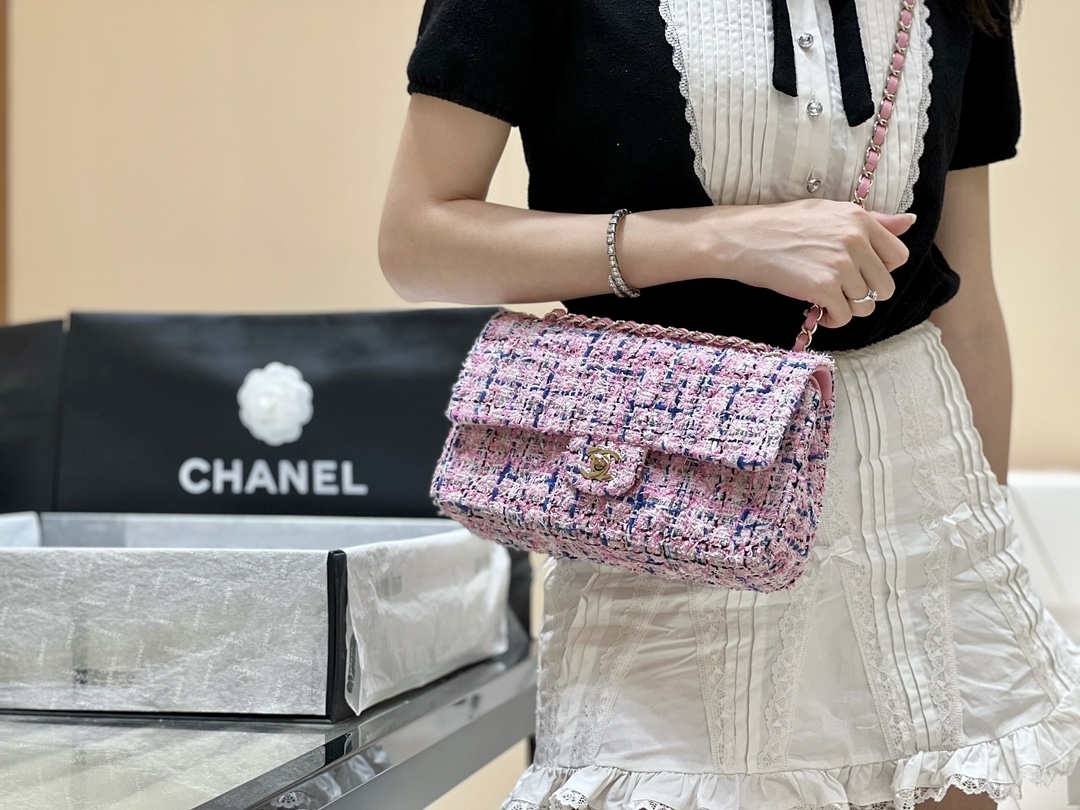 Ellebag’s Masterful Recreation of the Chanel CF 1112 Pink Tweed Bag(2025 Jan Updated)-Best Quality Fake Louis Vuitton Bag Online Store, Replica designer bag ru