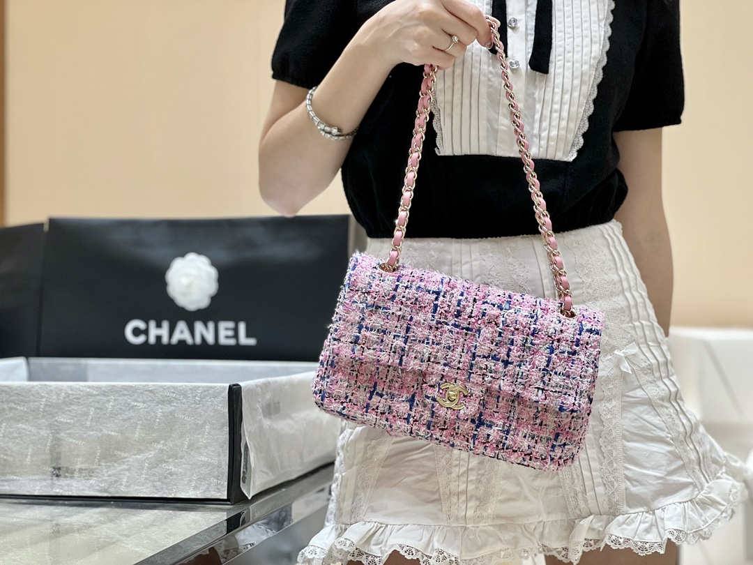 Ellebag’s Masterful Recreation of the Chanel CF 1112 Pink Tweed Bag(2025 Jan Updated)-Best Quality Fake Louis Vuitton Bag Online Store, Replica designer bag ru