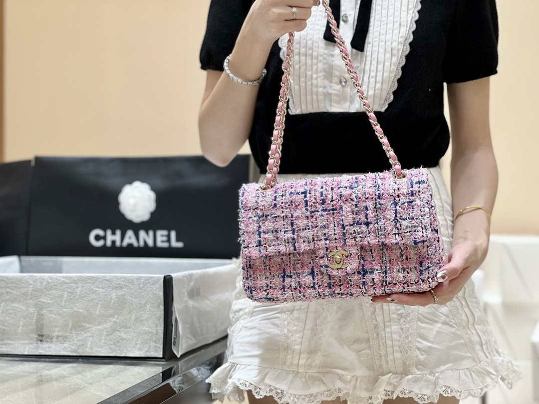 Ellebag’s Masterful Recreation of the Chanel CF 1112 Pink Tweed Bag(2025 Jan Updated)-Best Quality Fake Louis Vuitton Bag Online Store, Replica designer bag ru