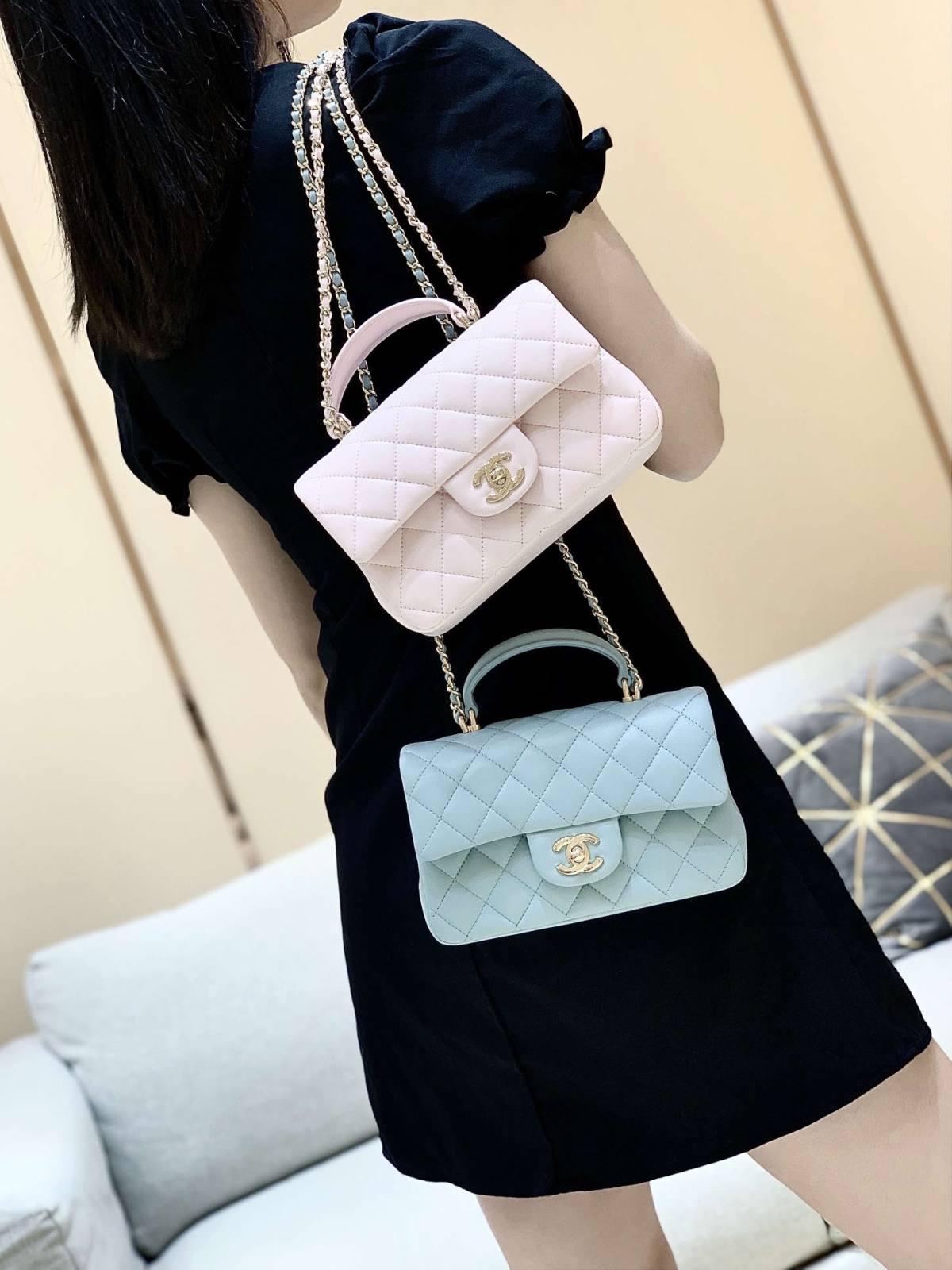 Ellebag’s Masterful Recreation of the Chanel Classic Flap Mini Handle AP2431: A Journey Through Three Exquisite Hues(2025 Jan Updated)-Best Quality Fake Louis Vuitton Bag Online Store, Replica designer bag ru