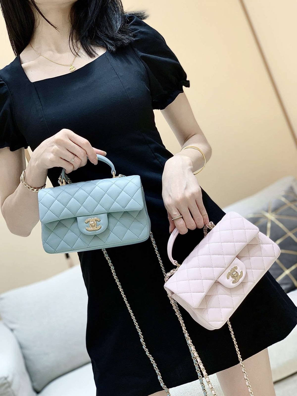 Ellebag’s Masterful Recreation of the Chanel Classic Flap Mini Handle AP2431: A Journey Through Three Exquisite Hues(2025 Jan Updated)-Best Quality Fake Louis Vuitton Bag Online Store, Replica designer bag ru