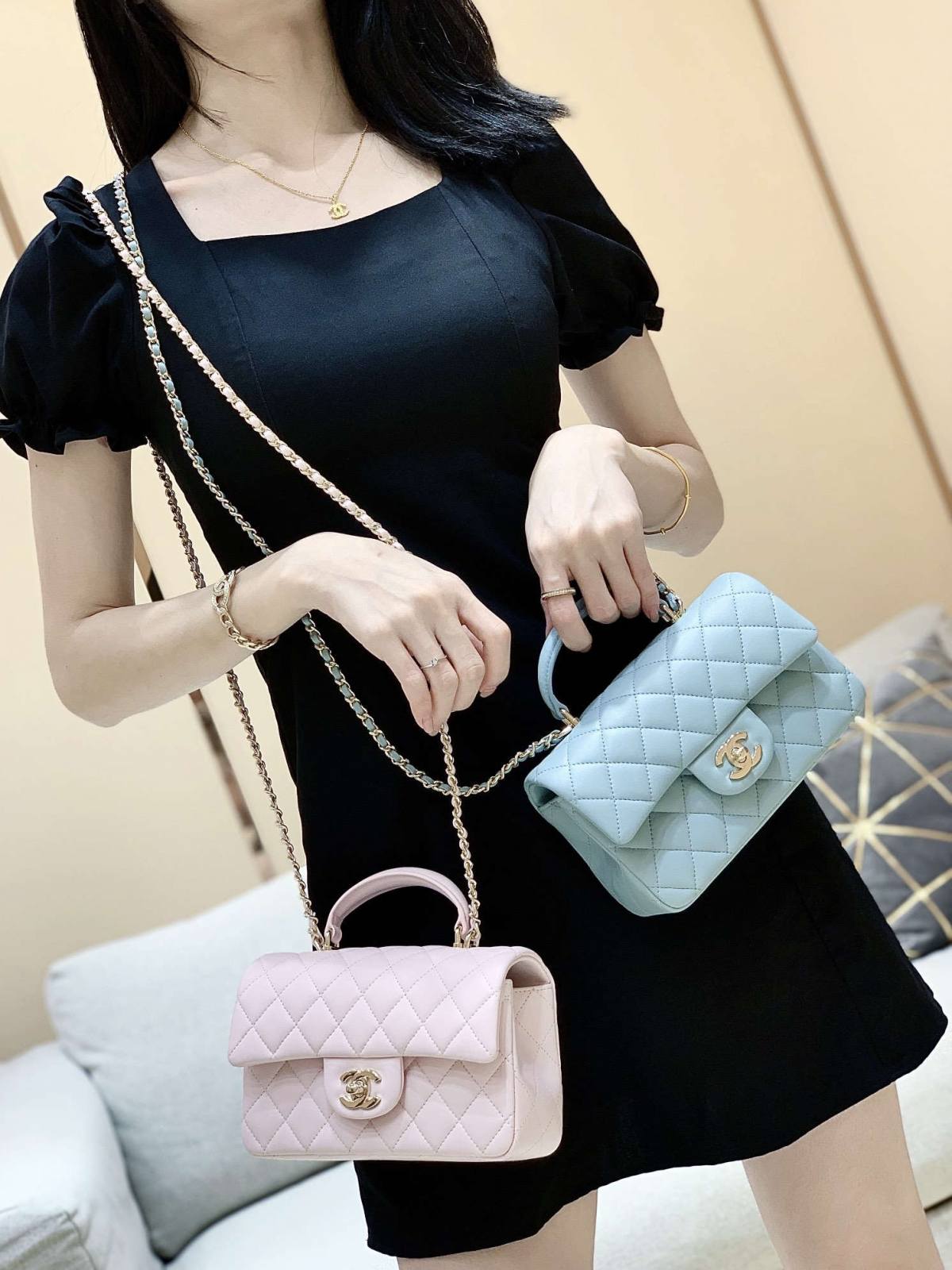 Ellebag’s Masterful Recreation of the Chanel Classic Flap Mini Handle AP2431: A Journey Through Three Exquisite Hues(2025 Jan Updated)-Best Quality Fake Louis Vuitton Bag Online Store, Replica designer bag ru