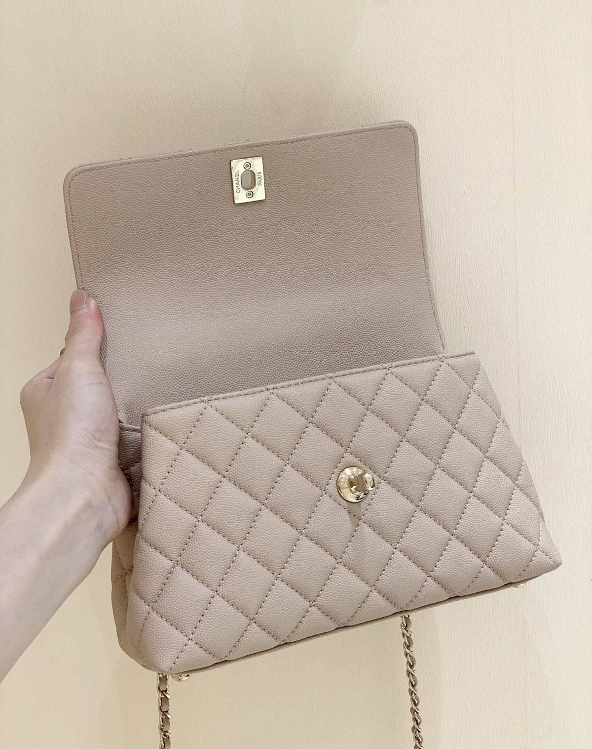 Ellebag’s Masterful Replica: The Beige Caviar Leather Chanel Coco Handle 22P with Champagne Gold Hardware(2025 Jan Updated)-Best Quality Fake Louis Vuitton Bag Online Store, Replica designer bag ru