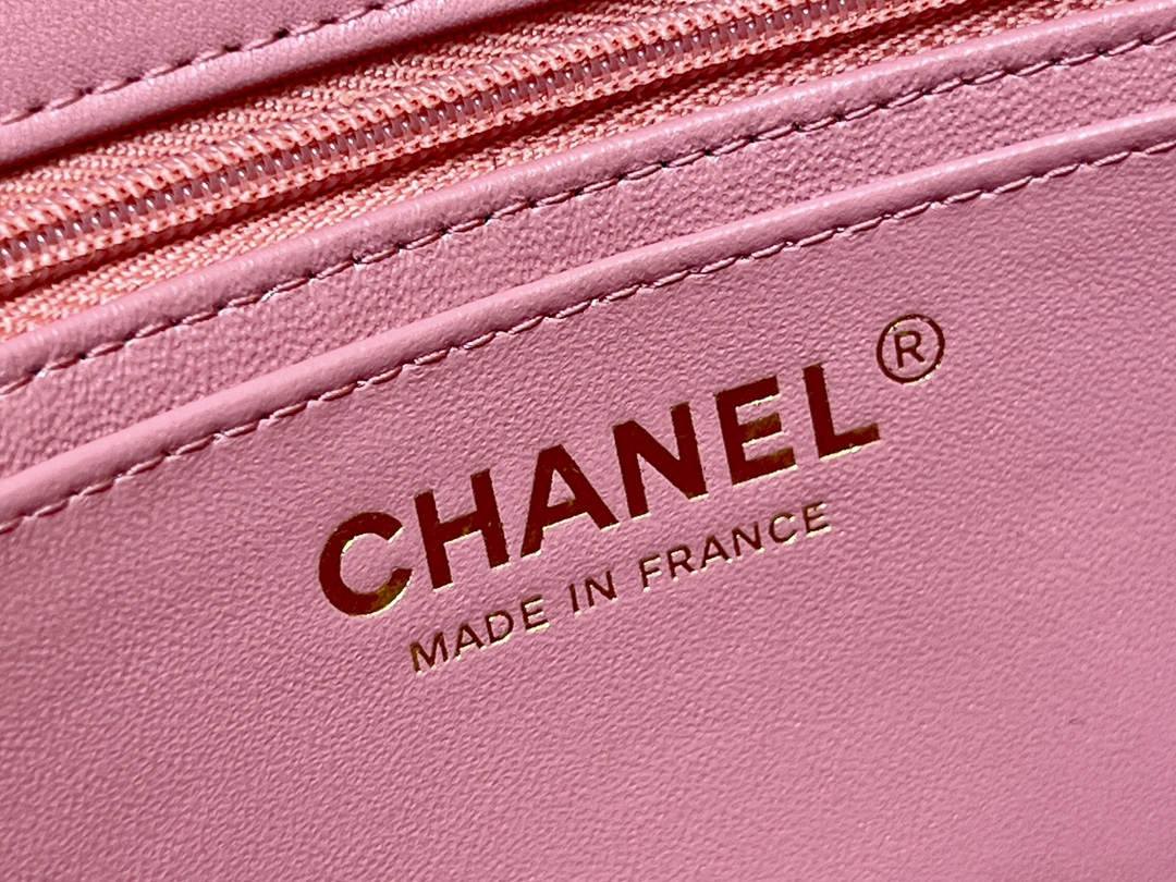 Ellebag’s Top-Grade Replica of the Chanel Mini Flap Bag: A 20cm Deep Pink Lambskin with Champagne Gold Hardware(2025 Feb Updated)-Best Quality Replica designer Bag factory in China