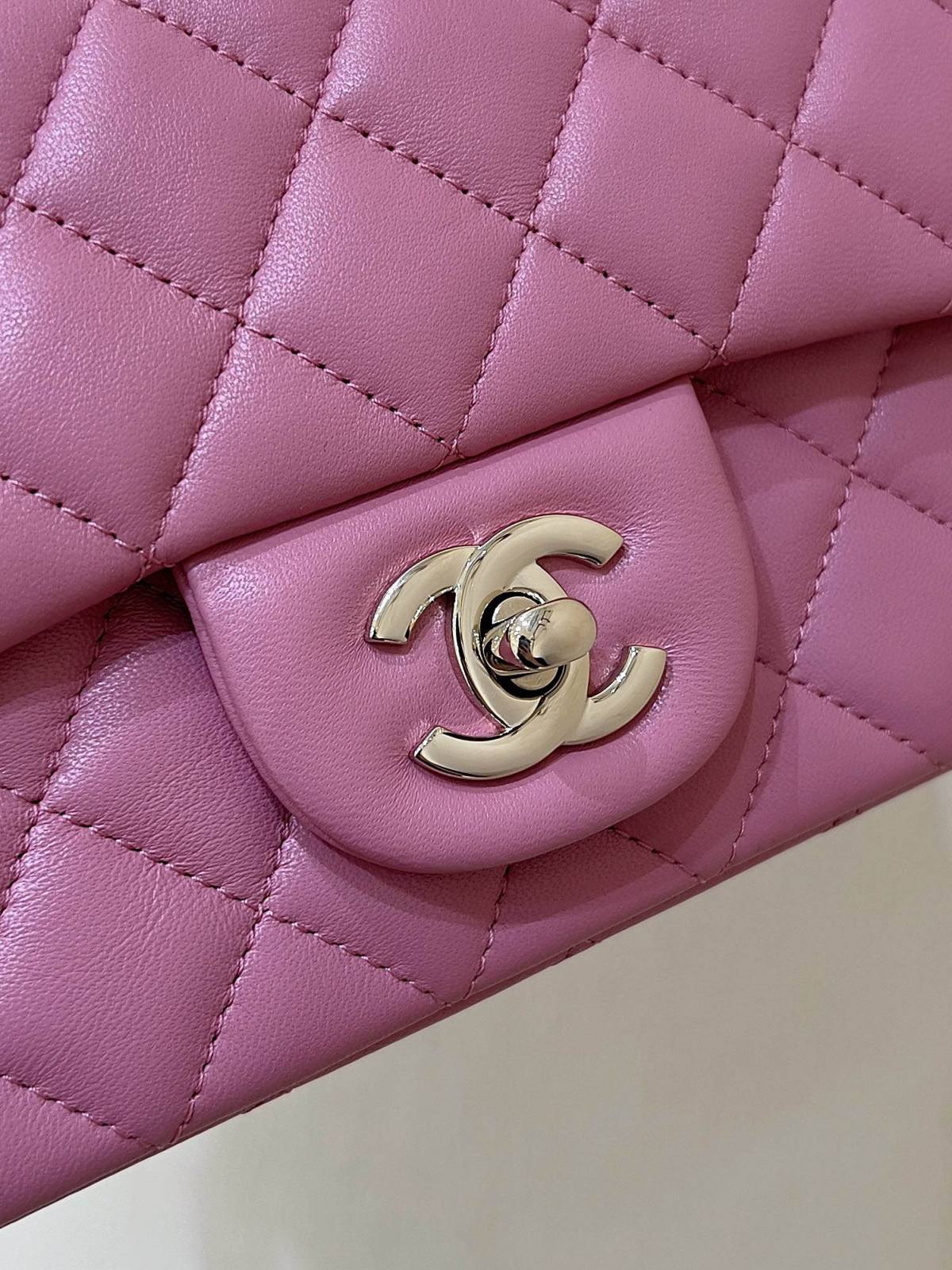 Ellebag’s Top-Grade Replica of the Chanel Mini Flap Bag: A 20cm Deep Pink Lambskin with Champagne Gold Hardware(2025 Feb Updated)-Best Quality Replica designer Bag factory in China