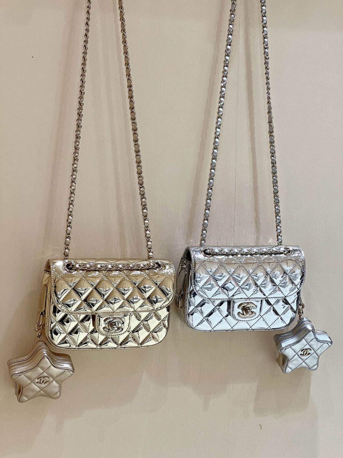 Exploring Ellebag’s Top-Grade Replica of the Chanel Classic Flap Chain Bag: A 12.5cm x 19cm Shiny Silver Edition with Gunmetal Hardware(2025 Mar Updated)-最好的質量假路易威登包網上商店，複製設計師包 ru