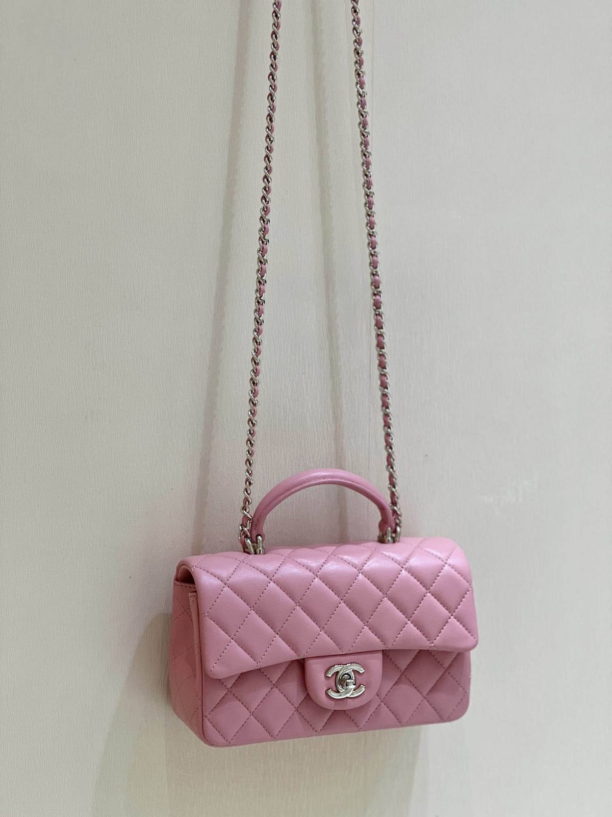 Exploring Ellebag’s Top-Grade Replica of the Chanel Classic Flap Mini Top Handle Bag: A 20cm Pink Lambskin Delight(2025 Mar Updated)-Best Quality Fake Louis Vuitton Bag Online Store, Replica designer bag ru