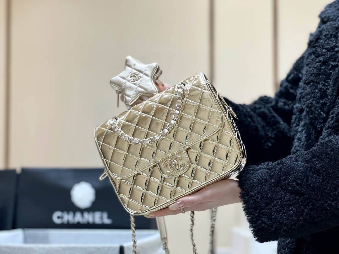 Exploring the Craftsmanship of Ellebag’s Top-Grade Replica: Backpack & Star Coin Purse in Champagne Lambskin with Gold Hardware(2025 Mar Updated)-Best Quality Replica designer Bag factory in China