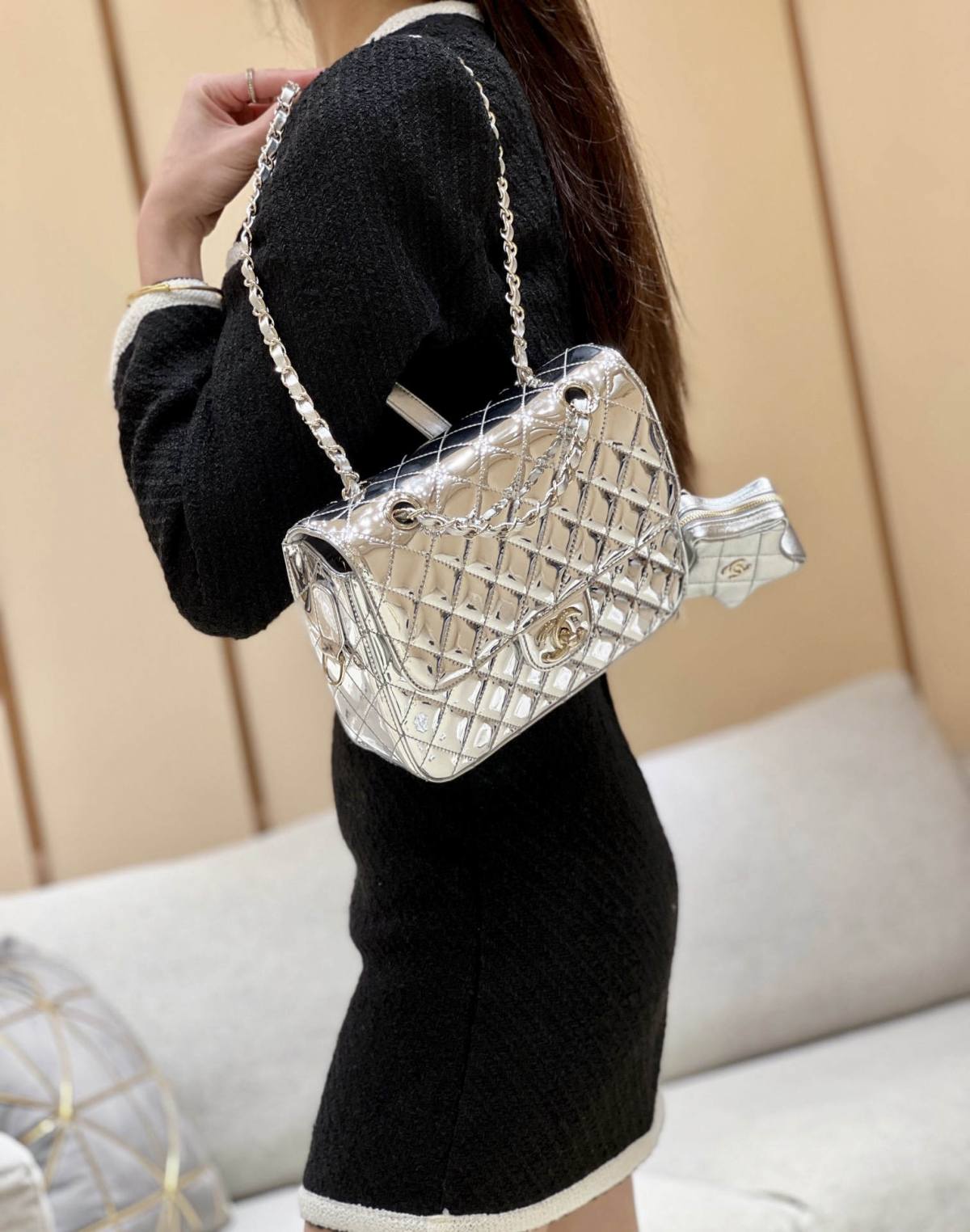 Exploring the Craftsmanship of Ellebag’s Top-Grade Replica: Backpack & Star Coin Purse in Silver Lambskin with Champagne Gold Hardware(2025 Mar Updated)-Best Quality Fake Louis Vuitton Bag Online Store, Replica designer bag ru