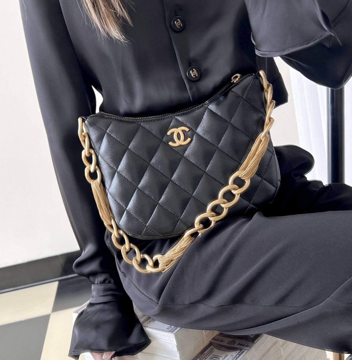 Ellebag’s 1:1 Replica of the Chanel 23A Hobo Bag: A Timeless Fusion of Retro Elegance and Modern Craftsmanship(2025 May Updated)-Paras laatu väärennetty Louis Vuitton laukku verkkokauppa, replika suunnittelija laukku ru